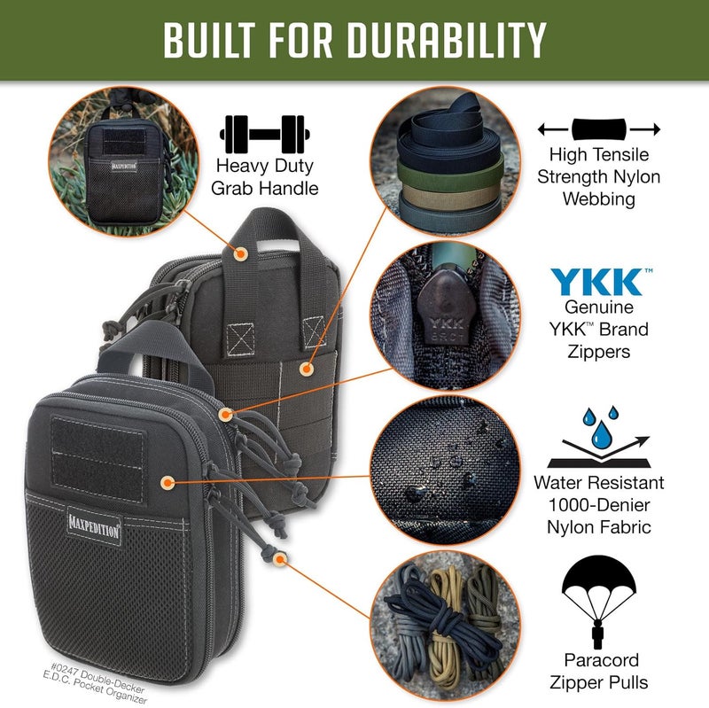 Maxpedition Double-Decker Pocket Organizer, Tactical Tool Pouch for Organization, EDC Pouch for Everyday Carry - Image 3